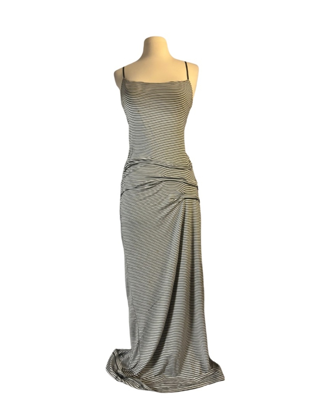 Black and white striped maxi dress